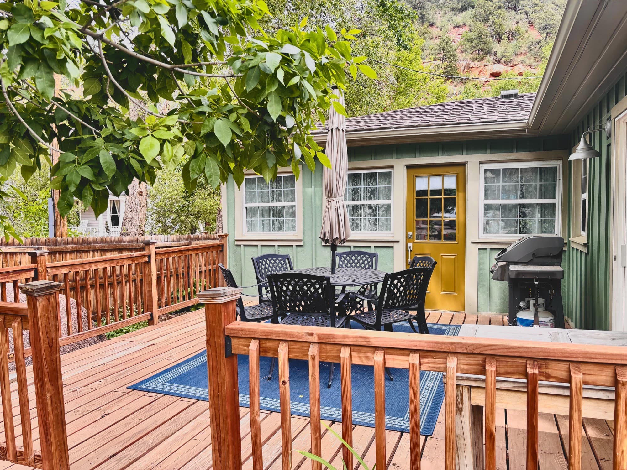 A private deck beside the creek